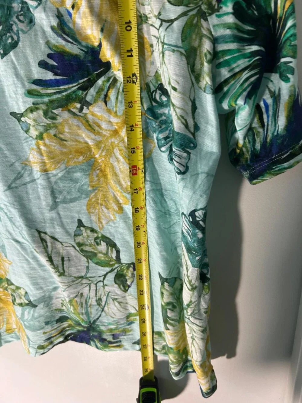 NWT Chico's Tropical Floral Print Tee Teal Waters Cotton Modal Top Size 3 - Picture 8 of 10